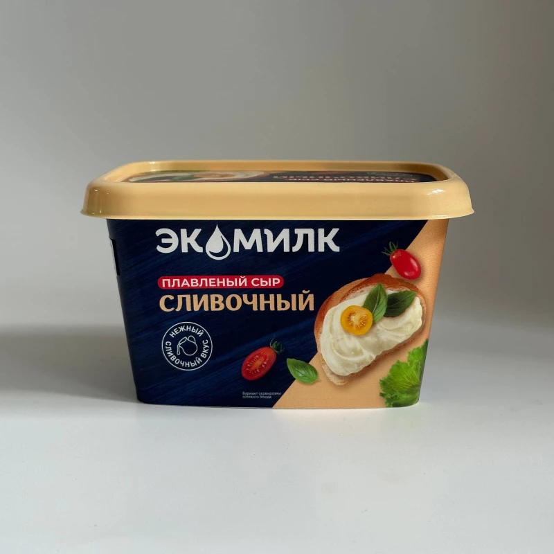 Заказать Сыр плавленый Экомилк сливочный 55% 350гр с доставкой | Везу
