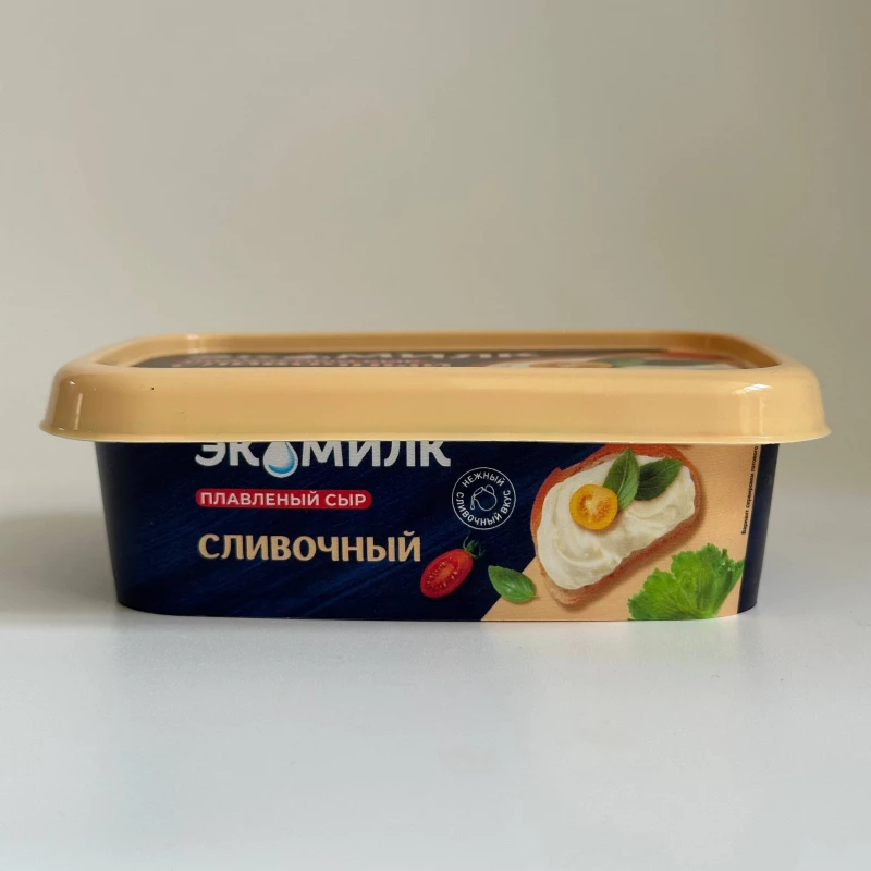 Заказать Сыр плавленый Экомилк сливочный 55% 180гр с доставкой | Везу